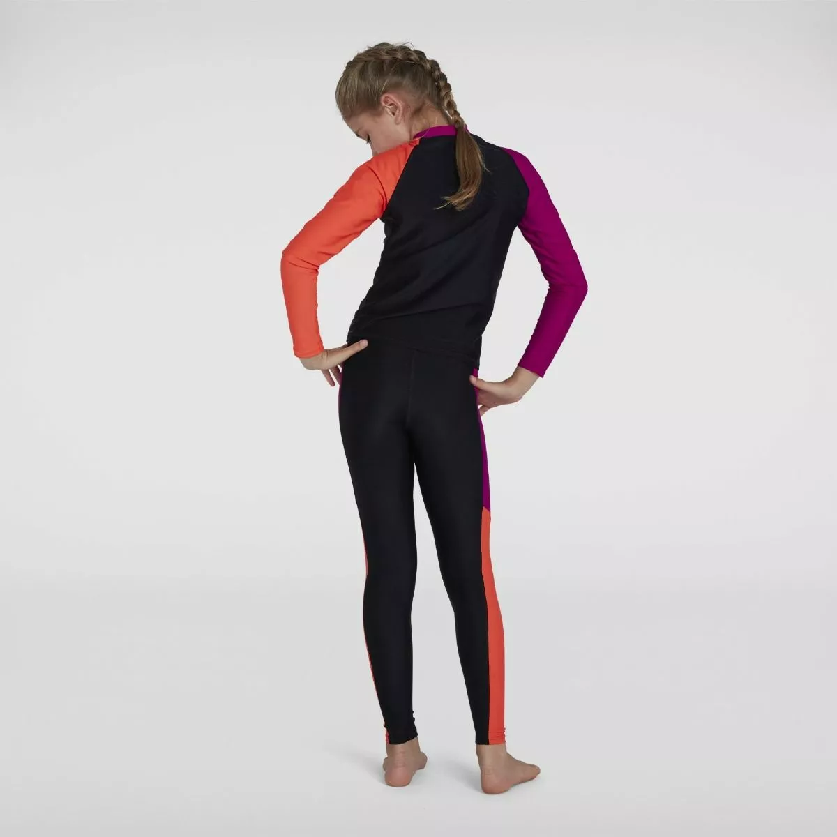 Speedo Girls Black Diva Essential Rash Top - Image 2