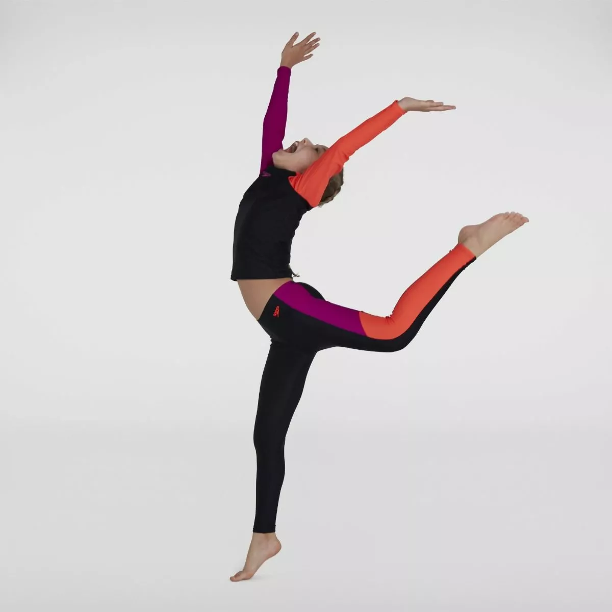 Speedo Girls Black Diva Essential Rash Top - Image 6