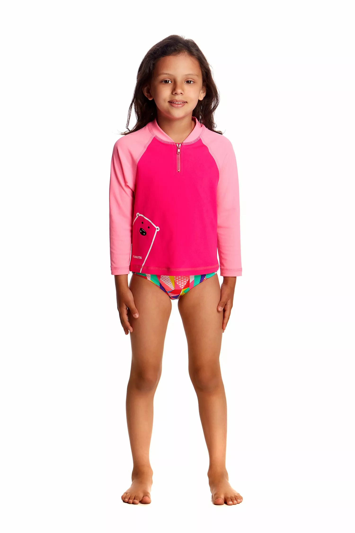 Funkita Toddler Girls Zippy Rash Vest Stare Bear - Image 2