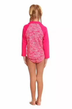 Funkita Toddler Girls Painted Pink Eco Zippy Rash Vest