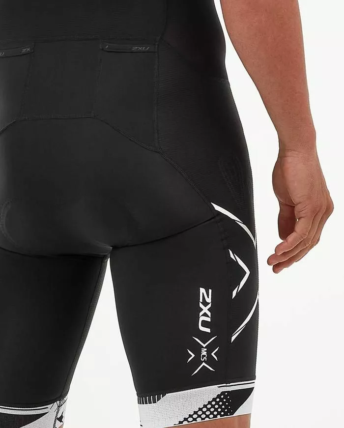 2XU Mens Compression Full Zip Trisuit Black/Chroma - Image 3