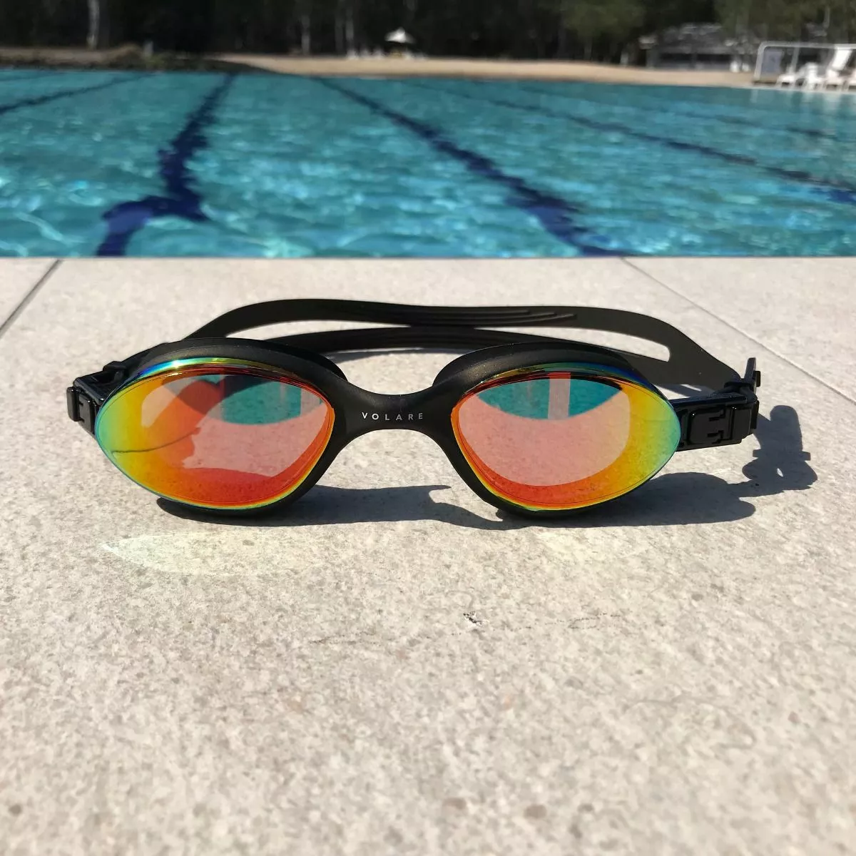 Volare Noosa Swim Goggle Black Gold Mirror - Image 2