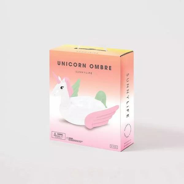 Sunnylife Luxe Ride-On Unicorn - Coral Ombre - Image 5