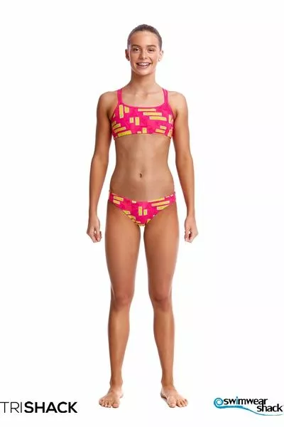 Funkita Girls Bar Bar Criss Cross Two Piece - Image 2