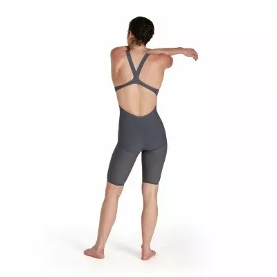 Speedo LZR Valor Openback Kneeskin Charcoal/Teal/Red - Image 11
