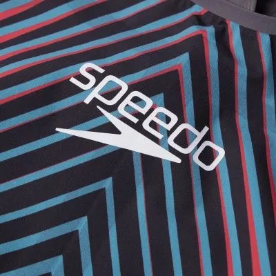 Speedo LZR Valor Openback Kneeskin Charcoal/Teal/Red - Image 6