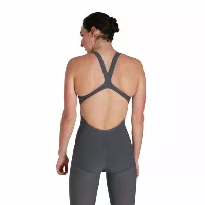 Speedo LZR Valor Openback Kneeskin Charcoal/Teal/Red - Image 3