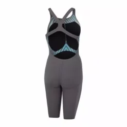 Speedo LZR Valor Openback Kneeskin Charcoal/Teal/Red