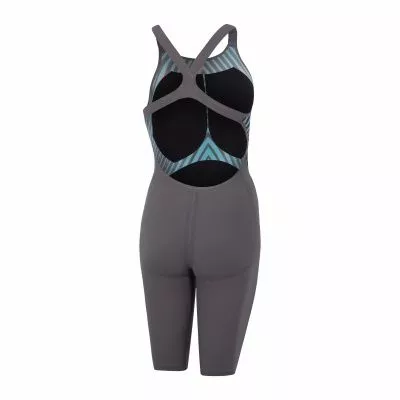 Speedo LZR Valor Openback Kneeskin Charcoal/Teal/Red