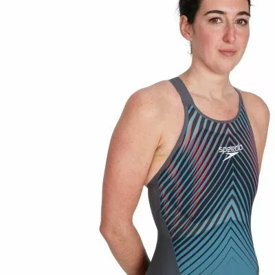 Speedo LZR Valor Closedback Kneeskin Charcoal/Teal/Red - Image 9