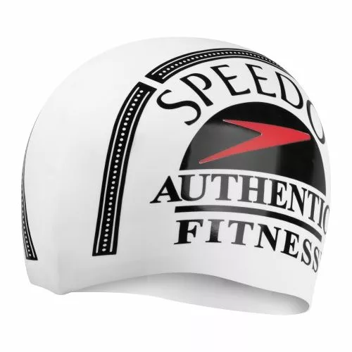 Speedo Printed Silicone Cap White - Image 2